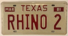 Vanity RHINO 2 license plate